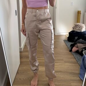 Missguided Rose Gold Cargo Pants